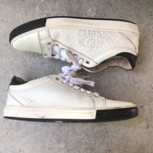 Roberto Cavalli leather embossed sneakers - Picture 2 of 14